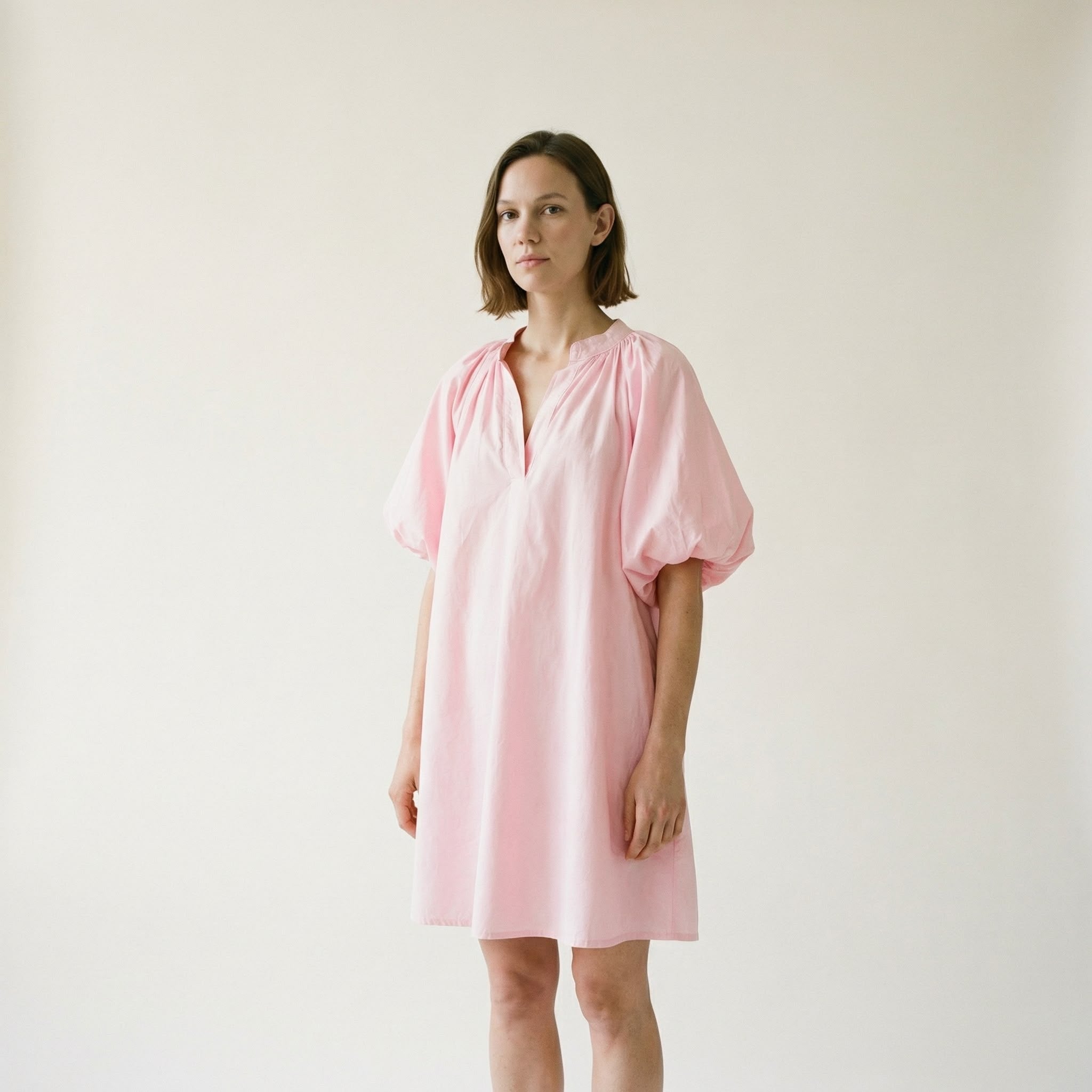 Robe manches bouffantes Rose