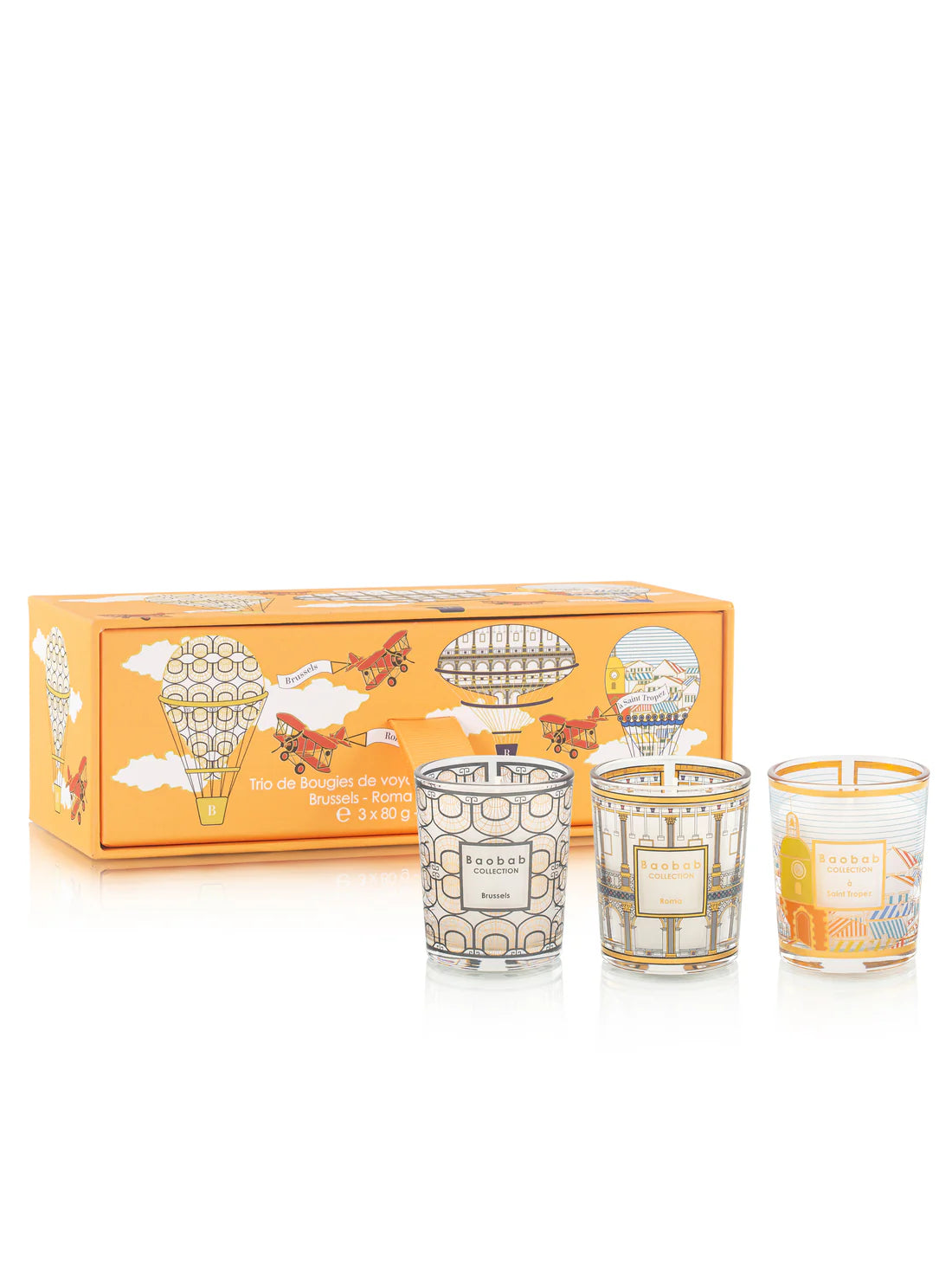 Trio Travels Candles My First Brussels-Roma-Saint Tropez