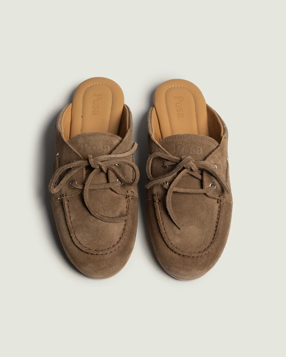 Boat Loafer Mule - Brushed Suede Light Chocolate