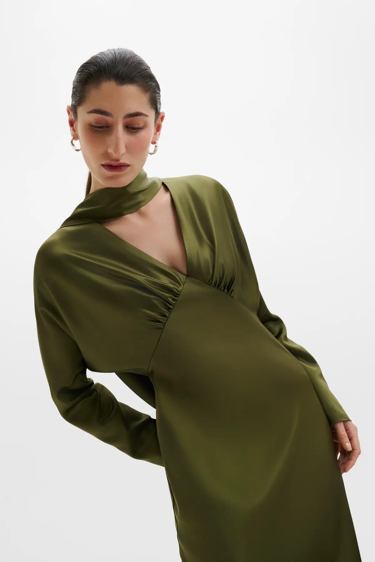 Robe Ingrid Midi Vert Mousse
