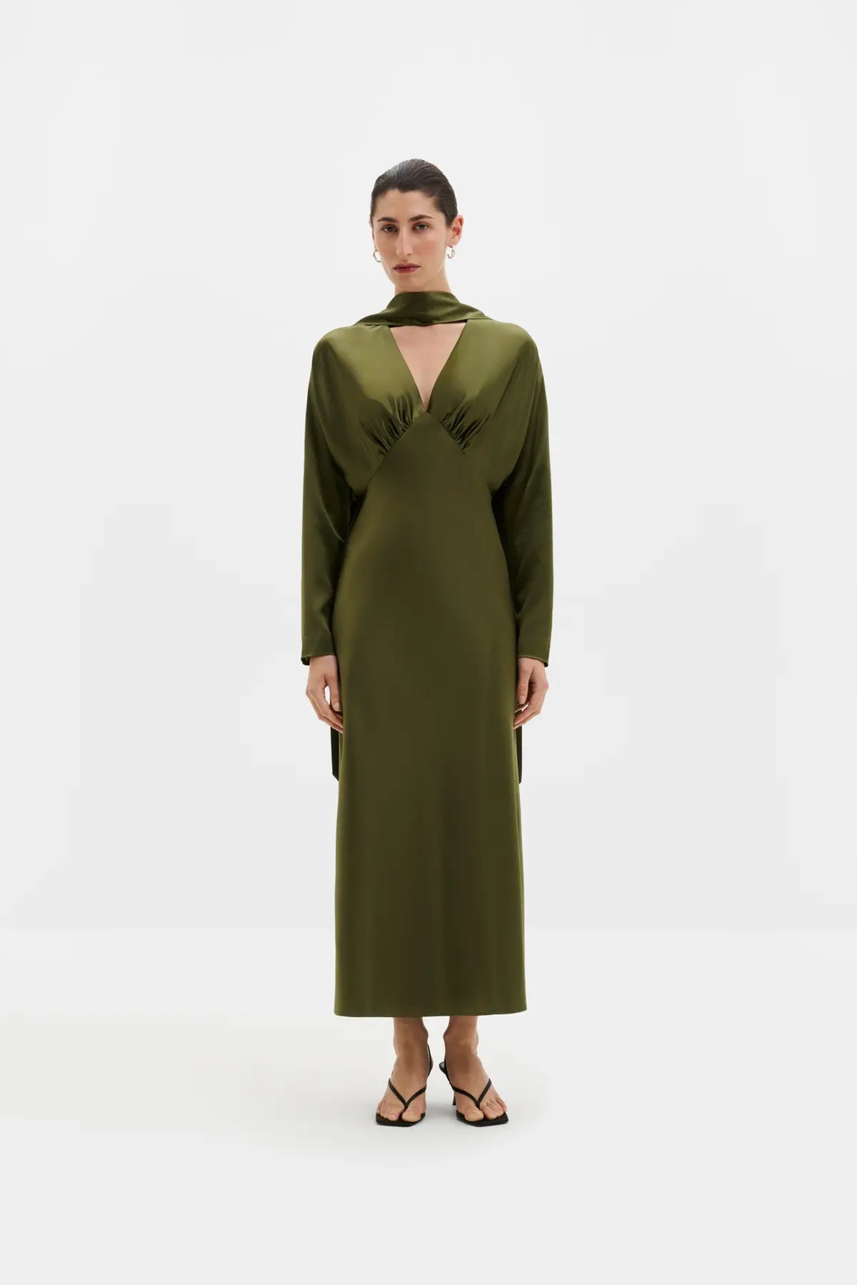 Robe Ingrid Midi Vert Mousse