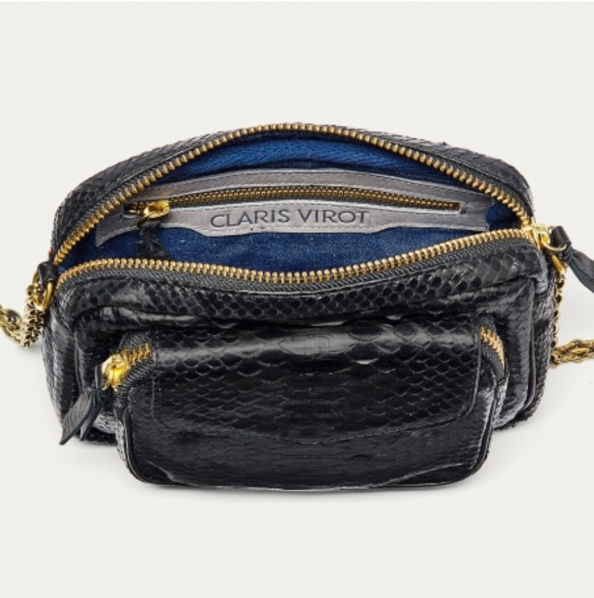 Sac Python Charly Noir Chaine Or