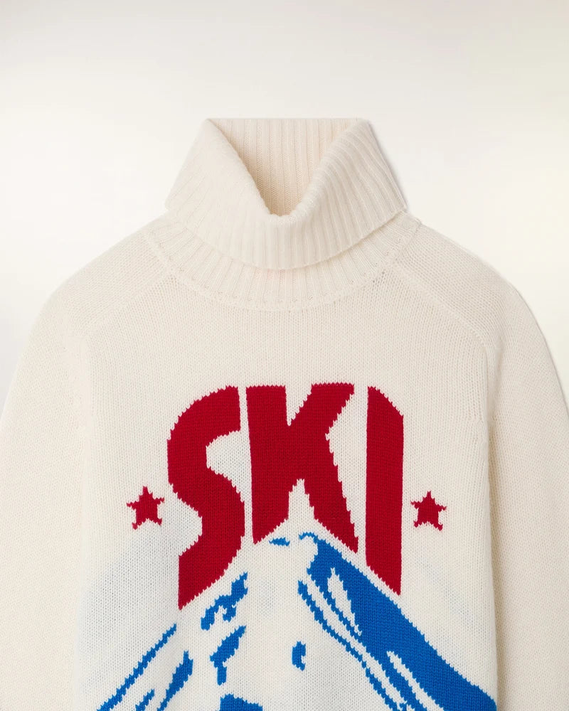 Pull Col Roulé Écru