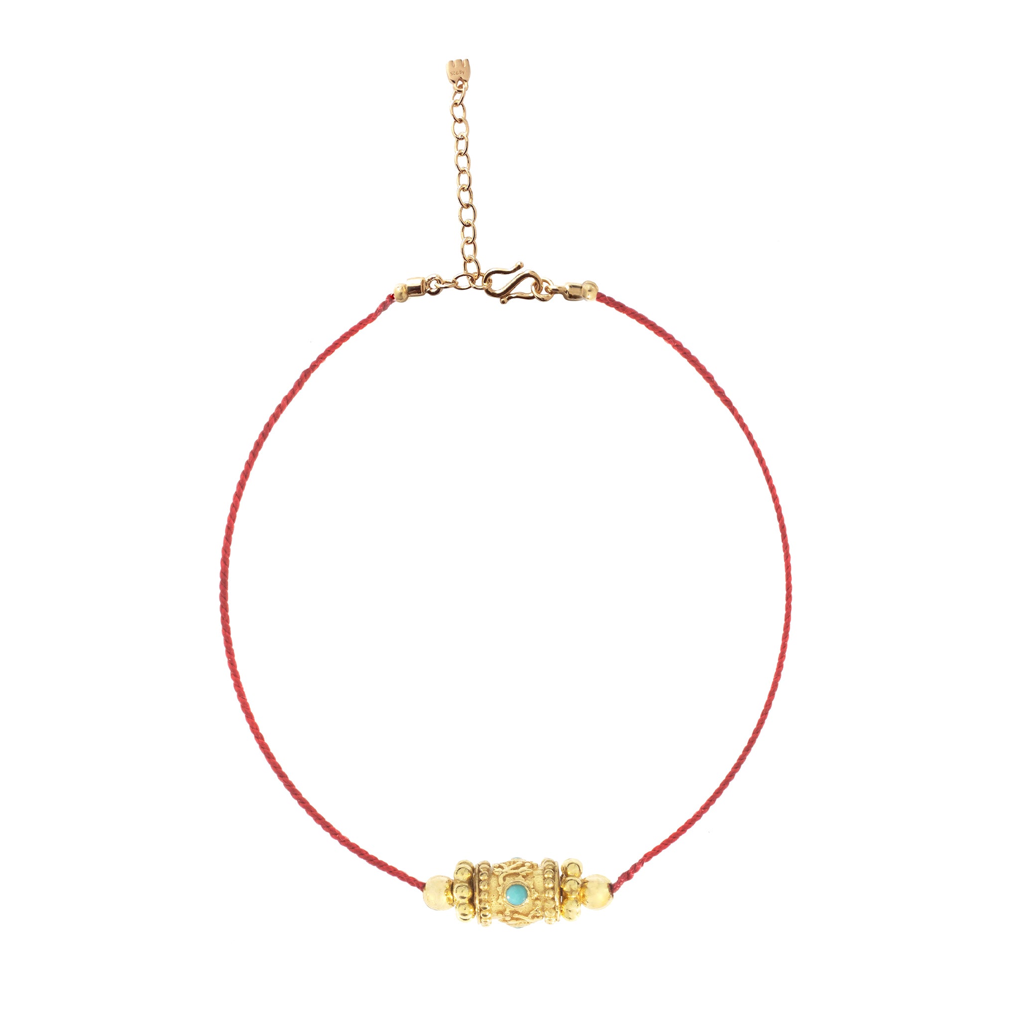 Collier Rakhi 1 Turquoise Fil Rouge