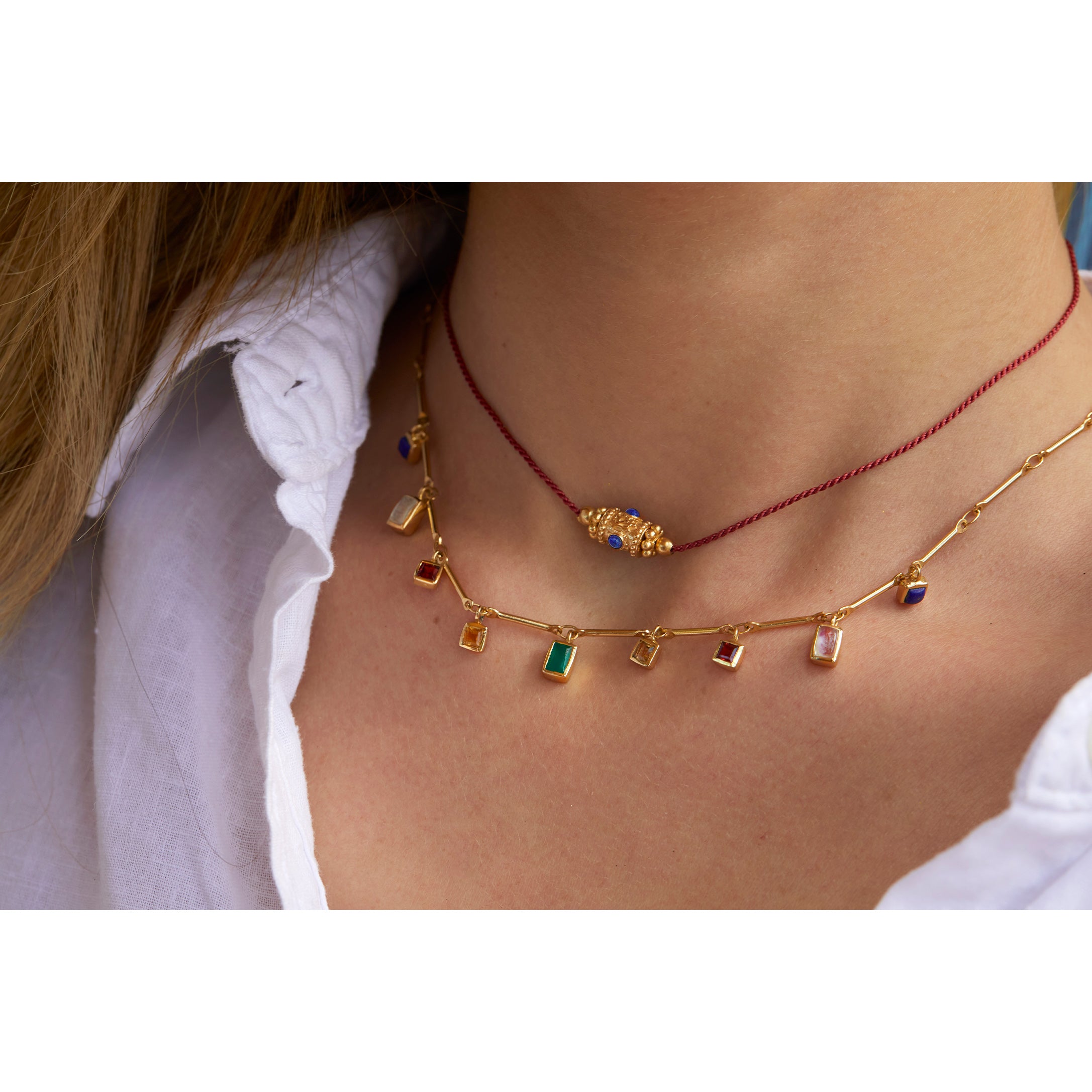 Collier Rakhi 1 Lapis Lazzuli Fil Rouge